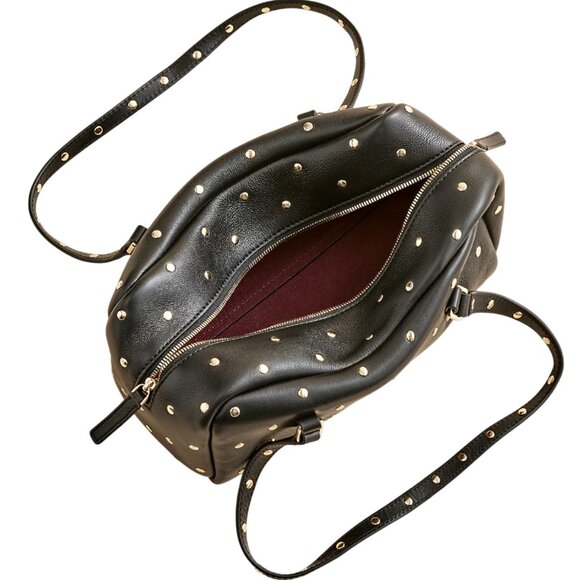 J. Crew Delphine Black Shoulder Bag in Studded Leather - Picture 2 of 6